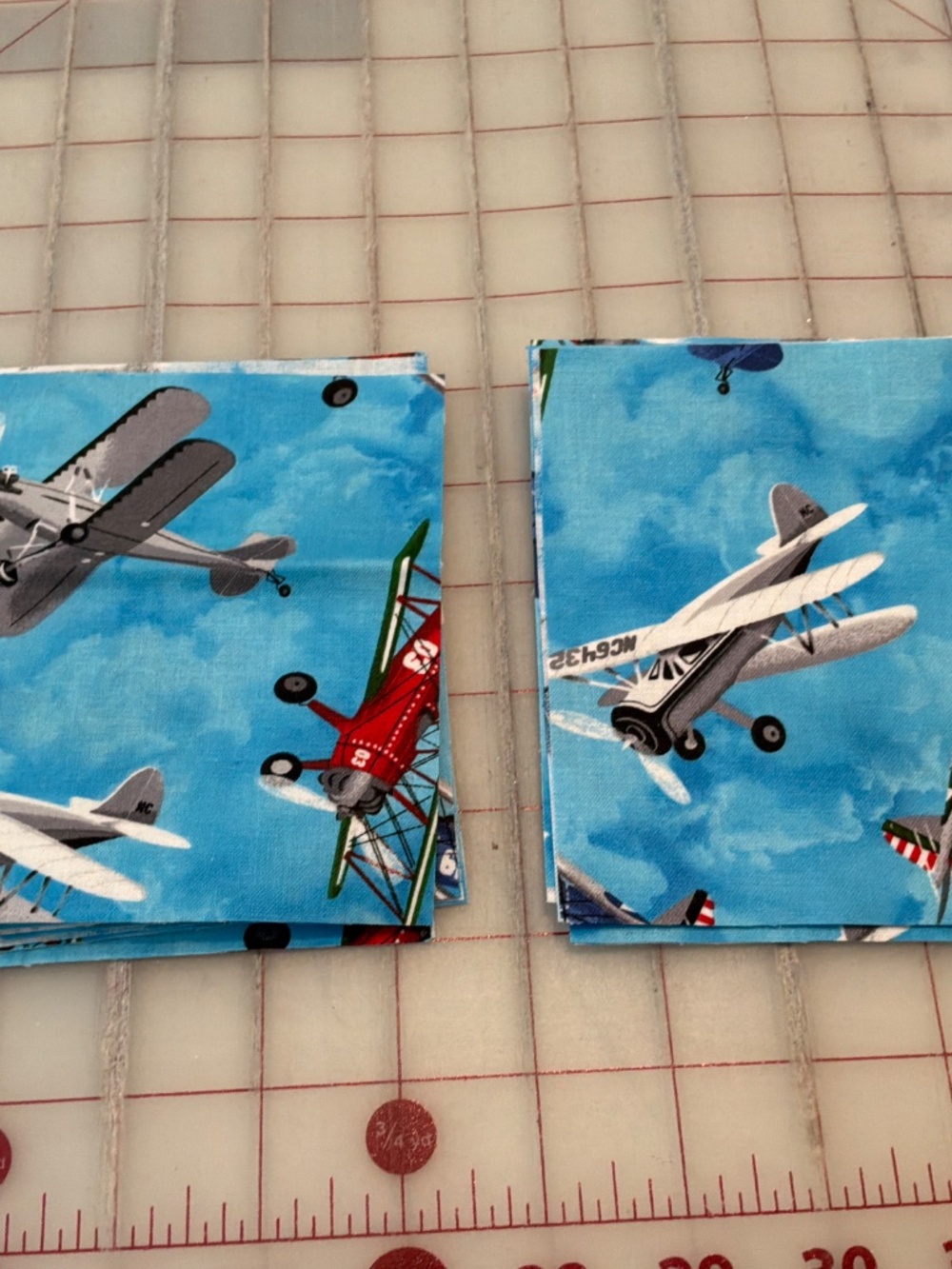 5" Inch Quilt Squares 50 Count Airplanes